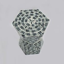 Mother of Pearl Stool Side Table