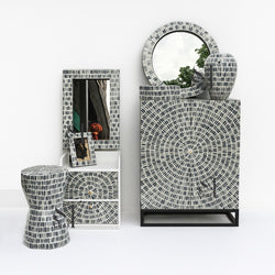 Mother of Pearl Nightstand Bedside Table