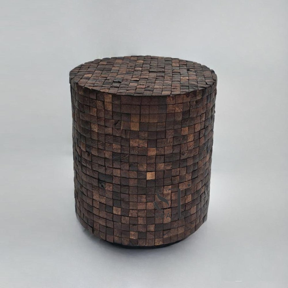 Coconut Shell Stool Side Table