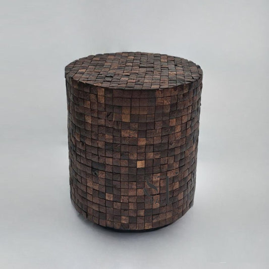Coconut Shell Stool Side Table