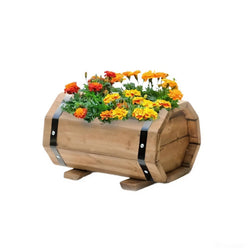 Wood Barrel Planter Pot made in Vietnam