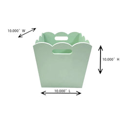 Scalloped MDF Storage Bin – Green Color