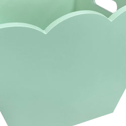 Scalloped MDF Storage Bin – Green Color